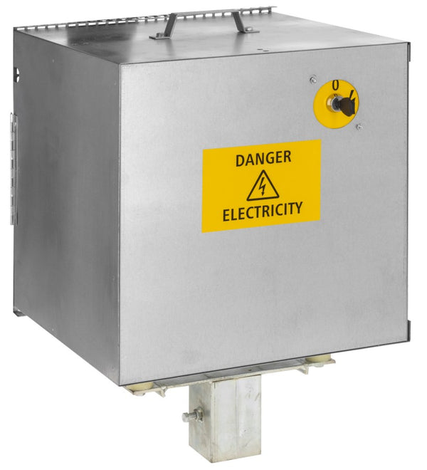 Anti-theft-electrified metal box for AKO energisers and battery