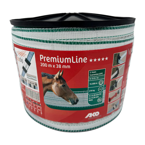 AKO PremiumLine Tape - 38mm White Green, 200m