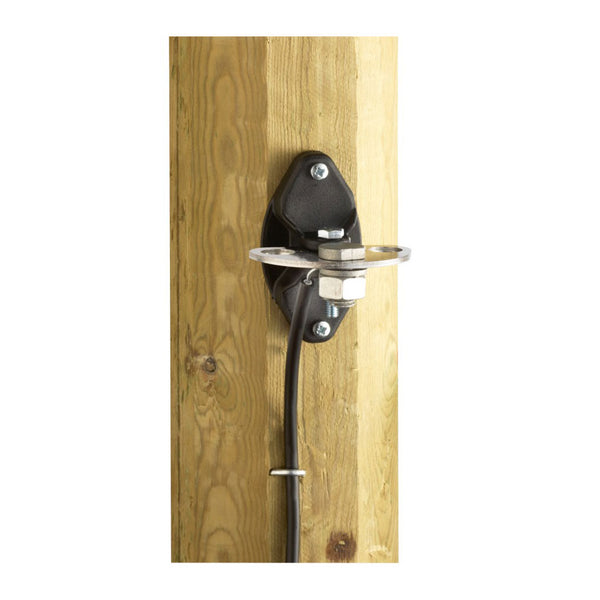 Gate Handle 3-Way Insulator - Vario Stainless Steel Installed on Fence