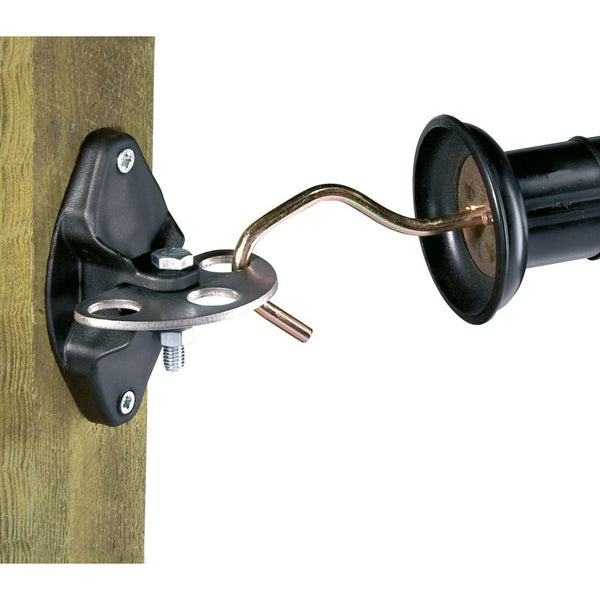 Gate Handle 3-Way Insulator - Vario Stainless Steel Installed on Fence