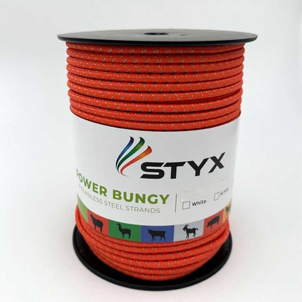 Styx Electric Fence Bungy - High Vis Orange, 100m
