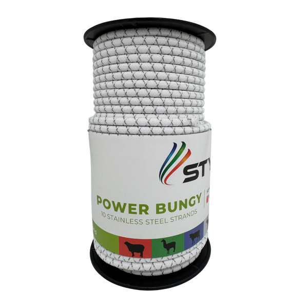 Styx Electric Fence Bungy – White, 50m