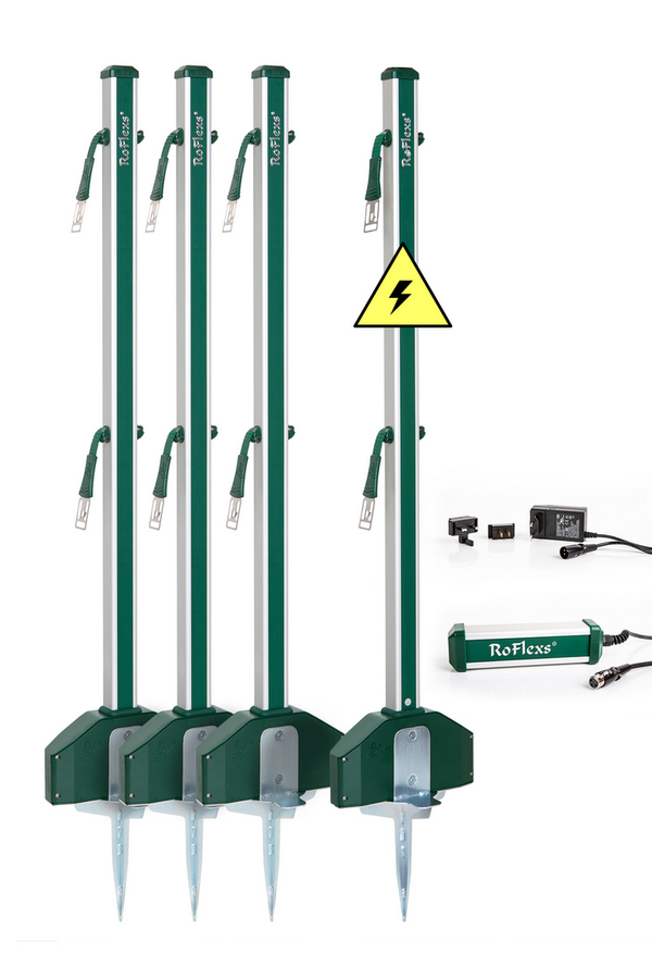 RoFlexs Premium E 145 fully electric fence set-with built in energiser post and battery