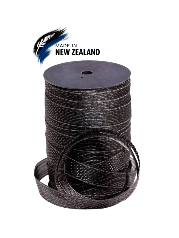 Styx Power Horse Tape - 40mm Black with two reflective stripes x 200m