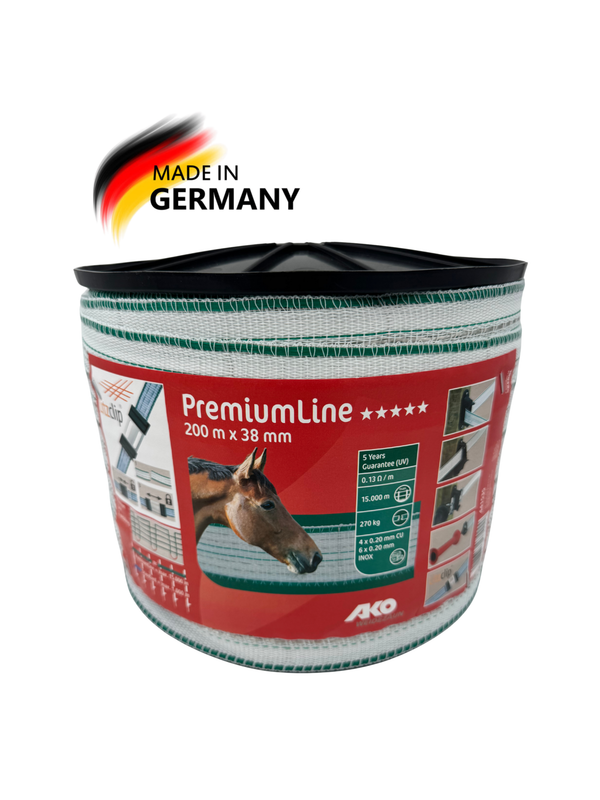 AKO Premium Line Tape - 38mm White Green, 200m